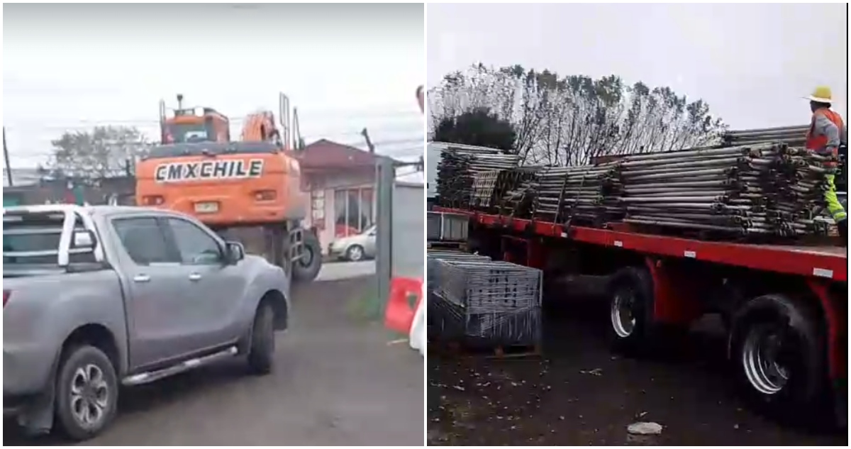 Retiran maquinaria de obras que ejecuta la empresa Tapusa en Gran Concepción