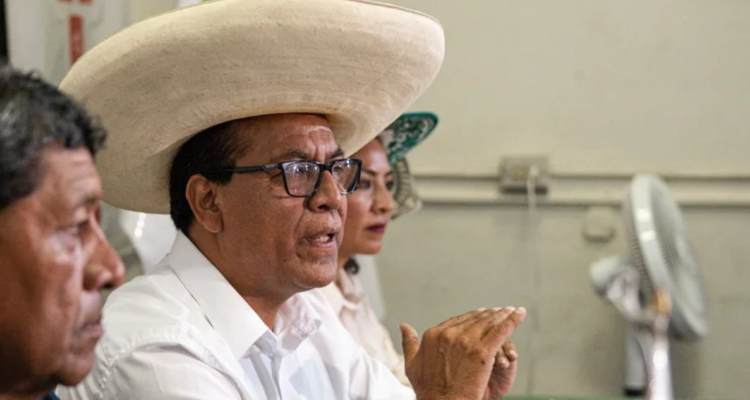 El candidato a la presidencia de Perú del partido Juntos por el Perú, Roberto Sánchez