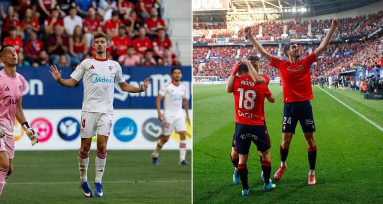 Sevilla en zona de descenso en La Liga tras nueva derrota: esta vez ante Osasuna