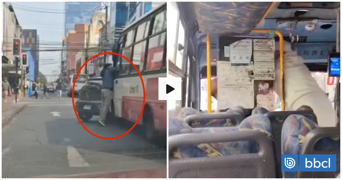 VIDEOS ️| Sujetos golpean a chofer y atacan micro tras incidente vial en Temuco