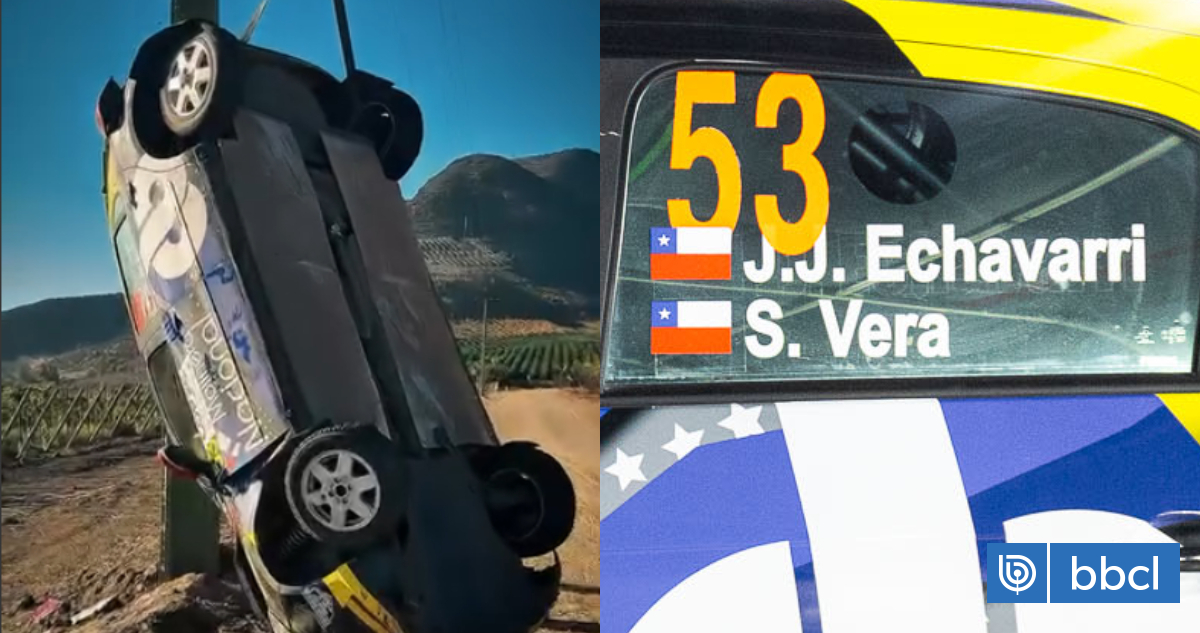 Auto acabó junto a poste: accidente y reenganche a tiempo récord de Echavarri en RallyMobil Los Andes