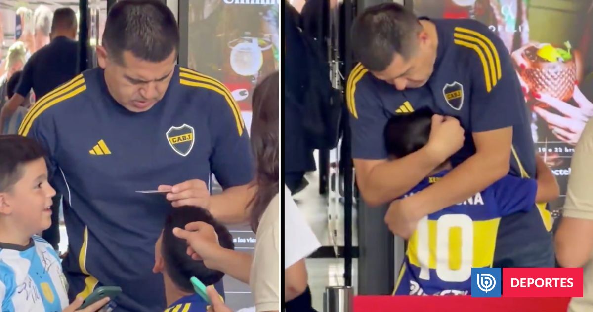 Le mostró su carnet: niño chileno llamado Román Riquelme emociona al conocer al ídolo y pdte. de Boca