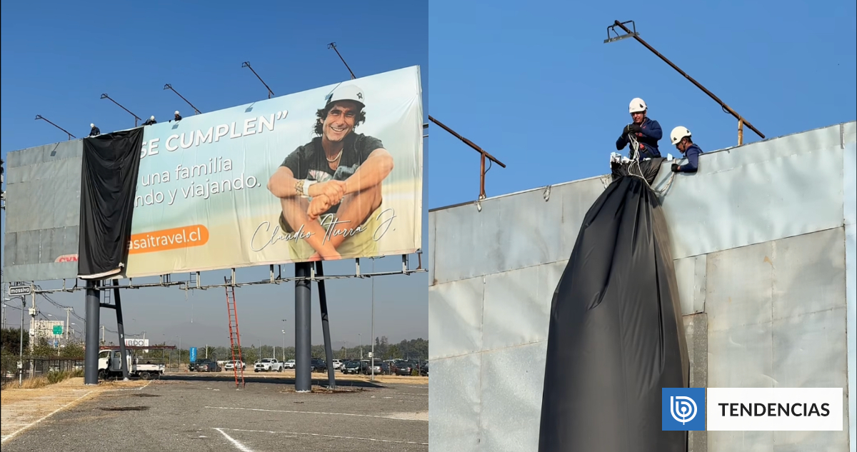 Retiran cartel que homenajeaba a Claudio Iturra cerca del aeropuerto: 