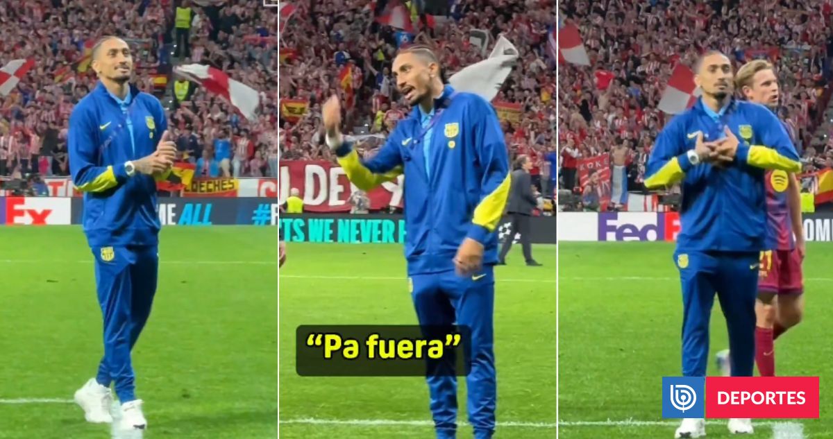 Polémica en Champions: captan burlas de Raphinha a hinchas del Atlético tras adiós de Barcelona