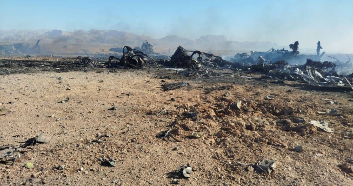 Foto de restos de aeronaves derribadas por Irán, de acuerdo a agencia iraní