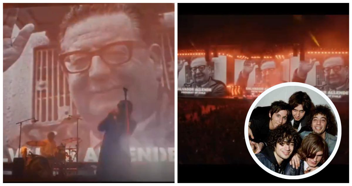 Imagen de Salvador Allende aparece en show de The Strokes en Coachella