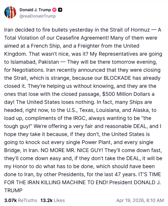 Trump en Truth Social