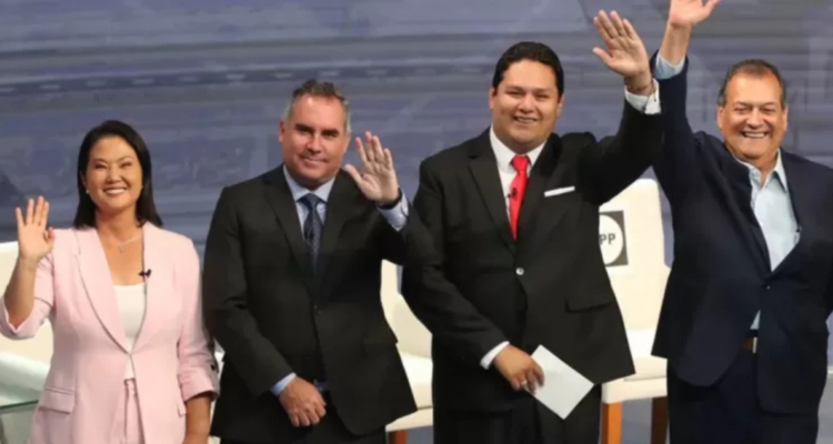 Keiko Fujimori, Rafael Belaúnde, Enrique Valderrama y Jorge Nieto