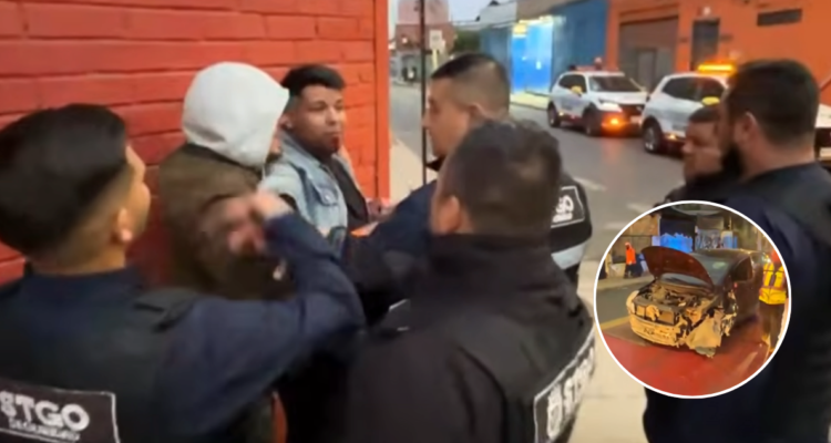 Accidente en Santiago deriva en tenso episodio