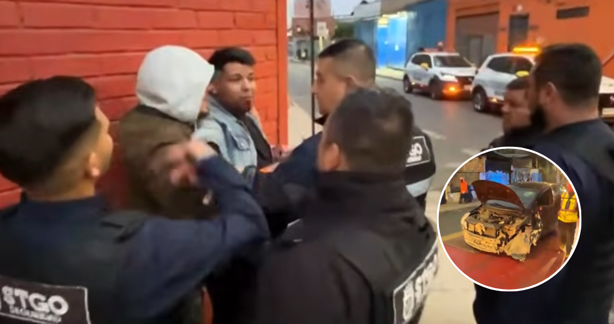 Accidente en Santiago deriva en tenso episodio