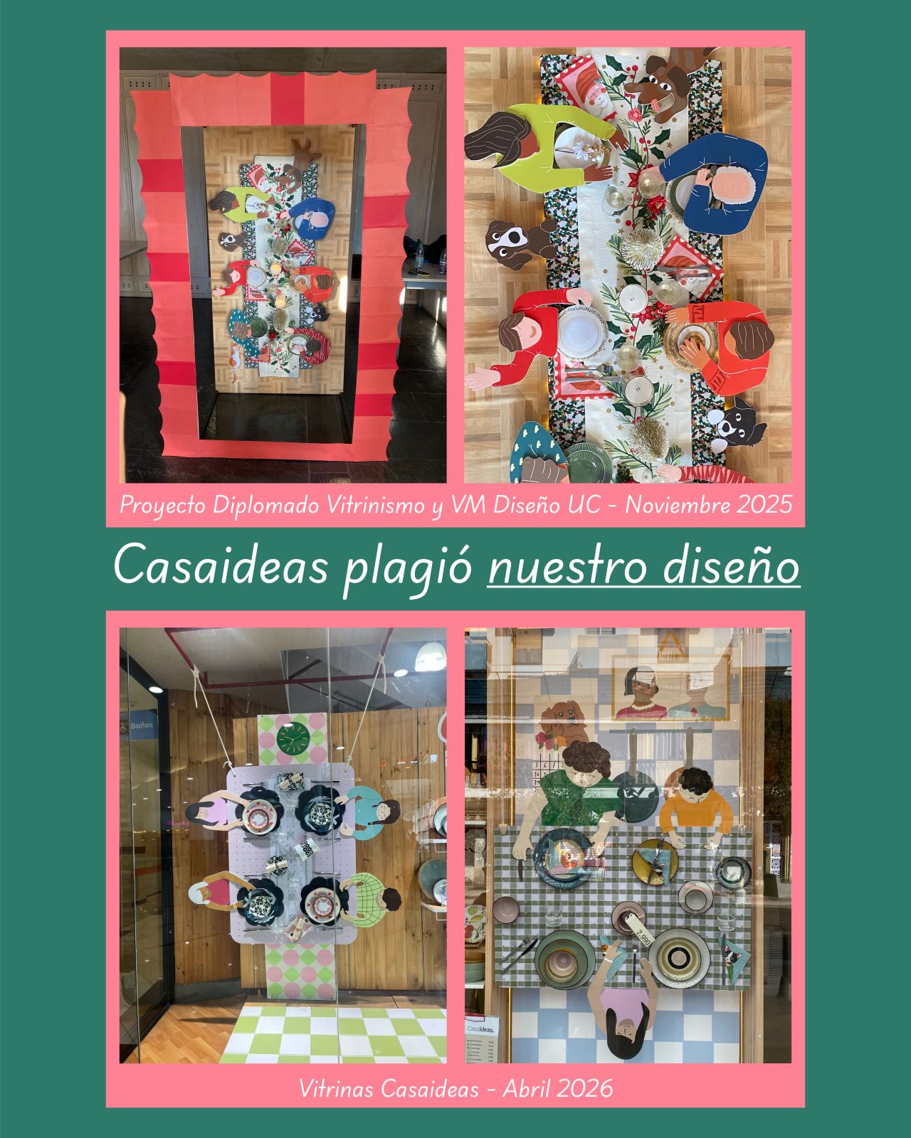 "Robando la idea de un grupo" : estudiantes acusan a Casaideas de plagiar vitrina navideña