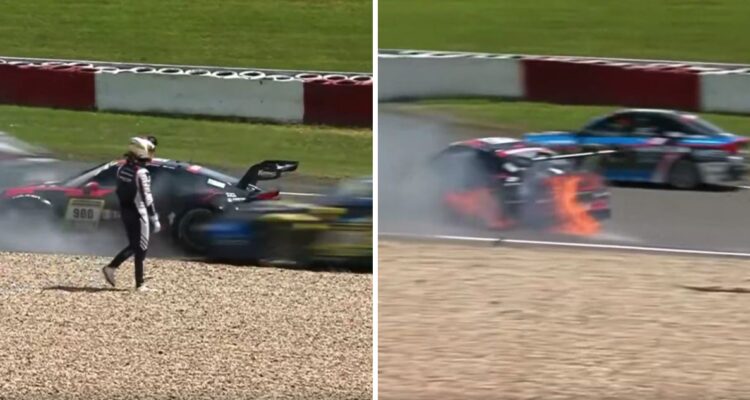 Piloto se salvó de morir por centímetros en las 24 horas de Nürburgring.