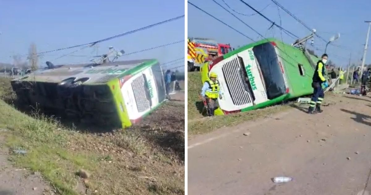Fallecidos y varios heridos deja volcamiento de Turbus en Ruta 5 Sur a la altura de Teno en Maule