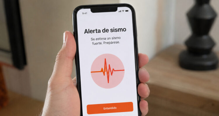 Foto de una alerta de sismo