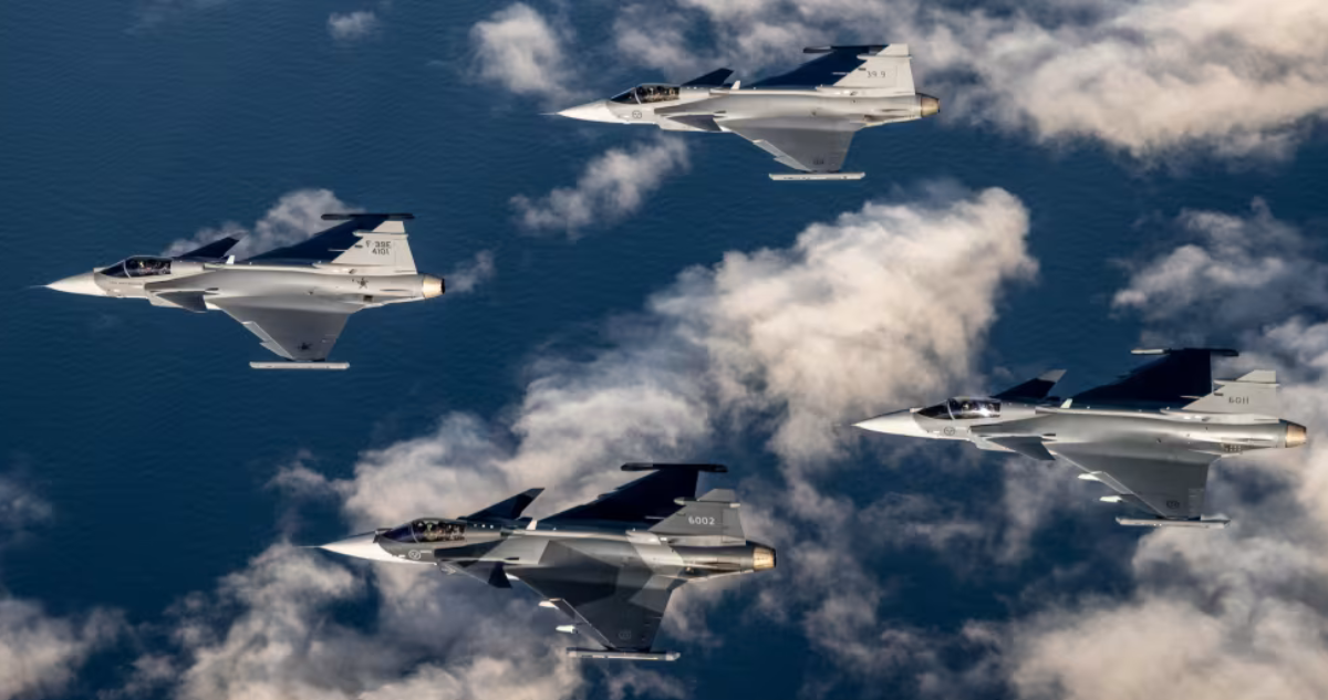 Imagen de contexto de aviones de combate Gripen