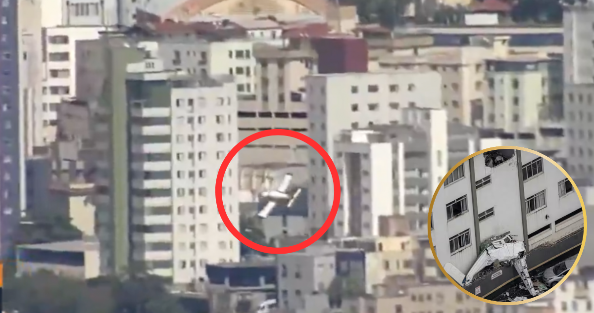 Avioneta impacta edificio en Brasil