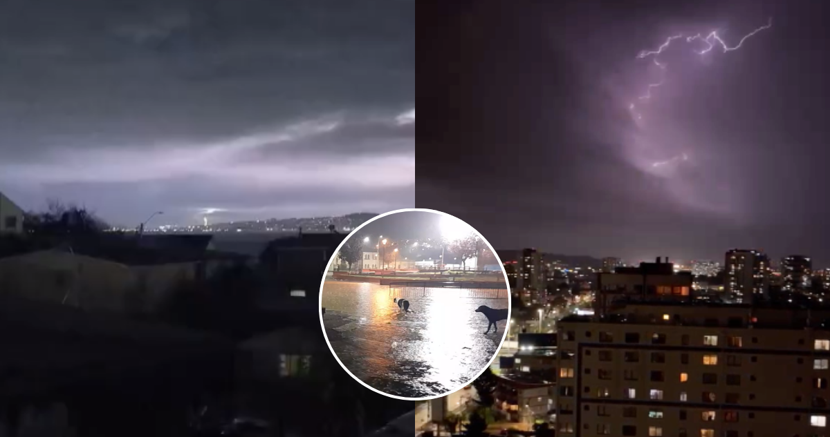 VIDEOS | Captan relámpagos en varias comunas del Bío Bío en medio de intensa tormenta eléctrica