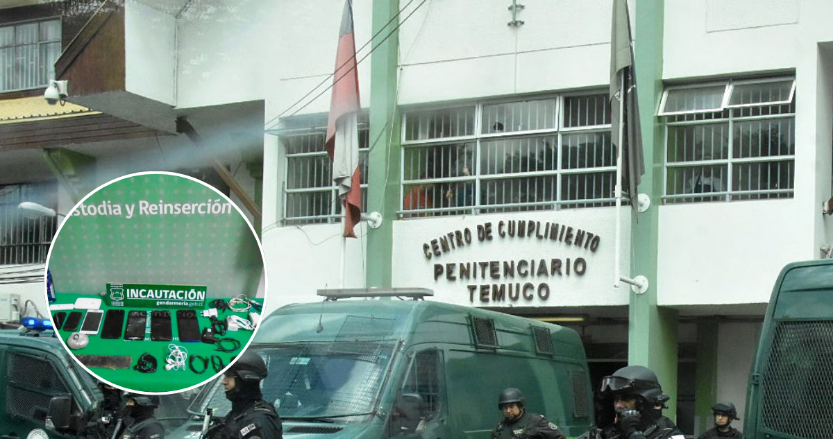 Gendarmería incauta celulares, módem de internet, armas blancas y drogas en cárceles de La Araucanía