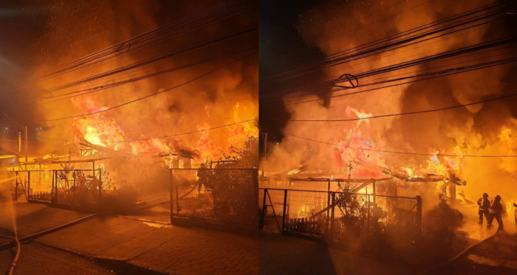 FOTOS | Al menos 2 casas destruidas y 8 personas damnificadas tras incendio en Cabrero