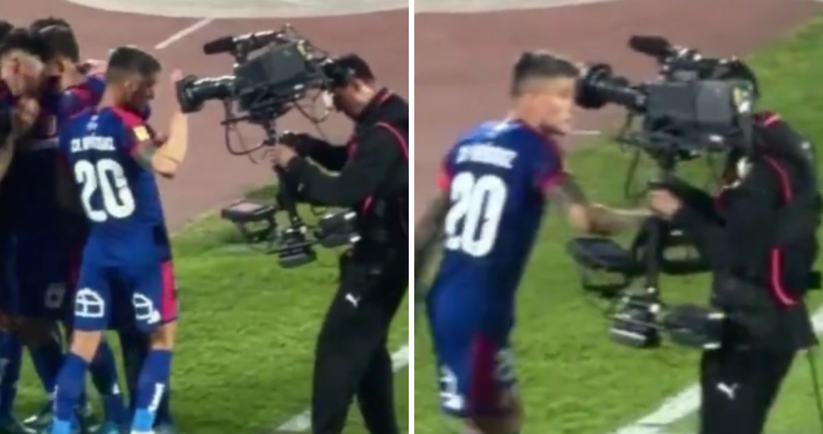 Charles Aránguiz fue grabado golpeando a camarógrafo de TNT Sports.