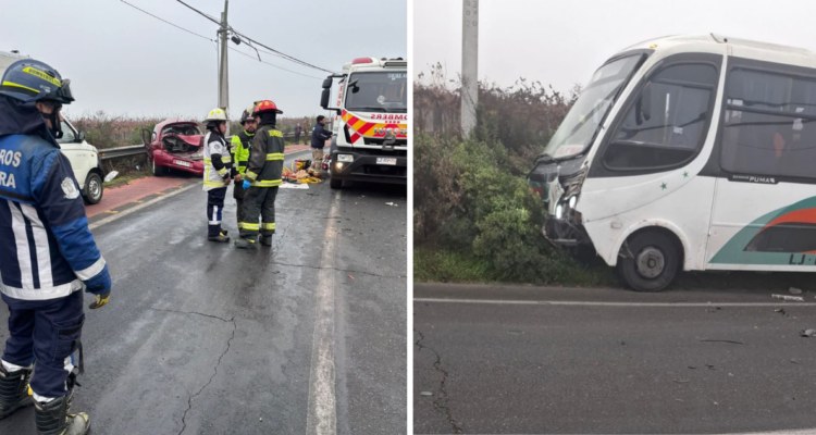 Choque entre un bus y un vehículo menor deja un fallecido en Isla de Maipo