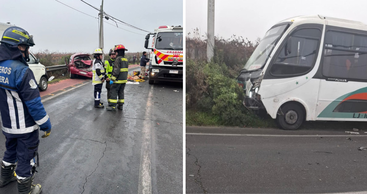 Choque entre un bus y un vehículo menor deja un fallecido en Isla de Maipo