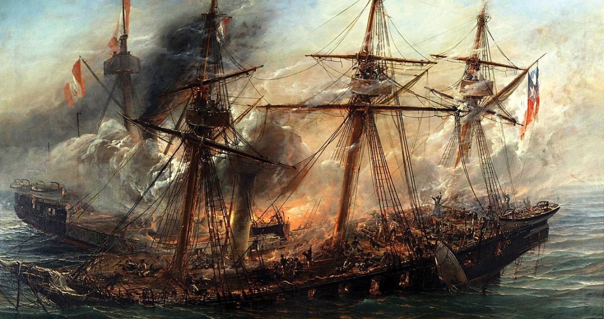 «Combate naval de Iquique», óleo de Thomas Somerscales.