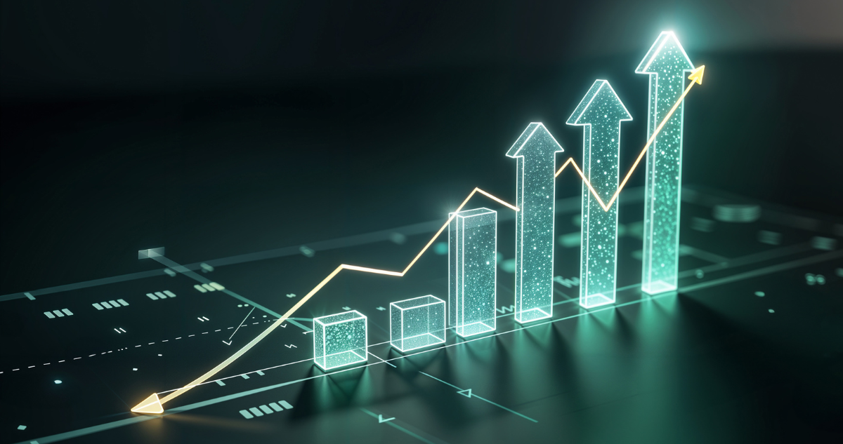 Gráficos que representan crecimiento económico