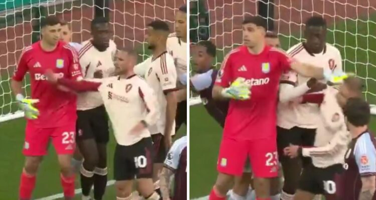 Argentinos Dibu Martínez y Mac Allister terminaron a los manotazos en Premier League.
