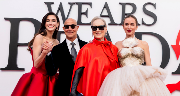 Protagonistas de la cinta ‘El diablo viste a la moda’ en referencia a meme generado con IA
