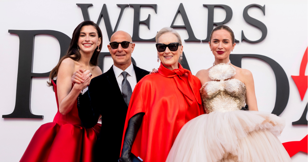 Protagonistas de la cinta ‘El diablo viste a la moda’ en referencia a meme generado con IA