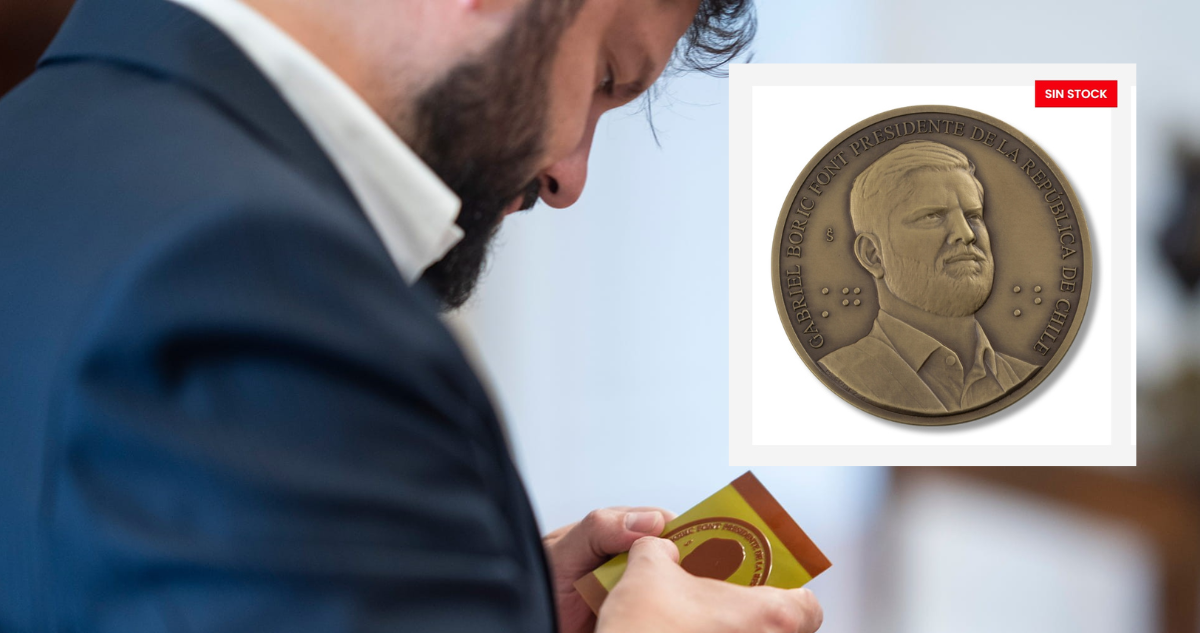 “Sin stock”: Coleccionistas agotan en horas las medallas conmemorativas con rostro de Gabriel Boric
