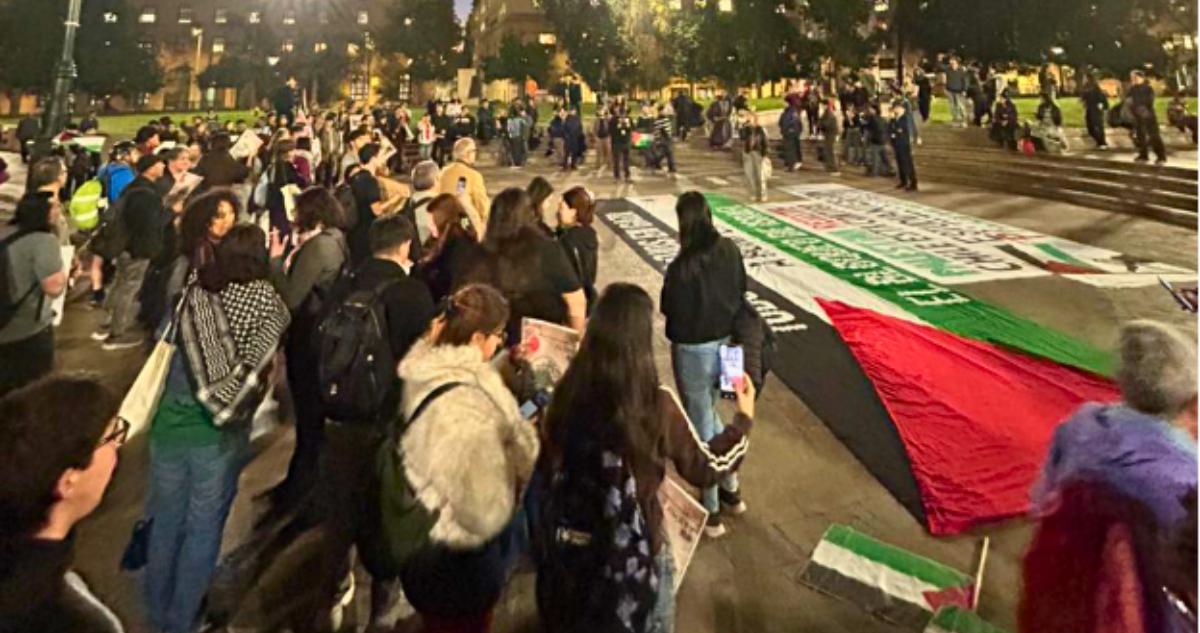 Manifestación propalestina en La Moneda exige protección para activistas "secuestrados por Israel"