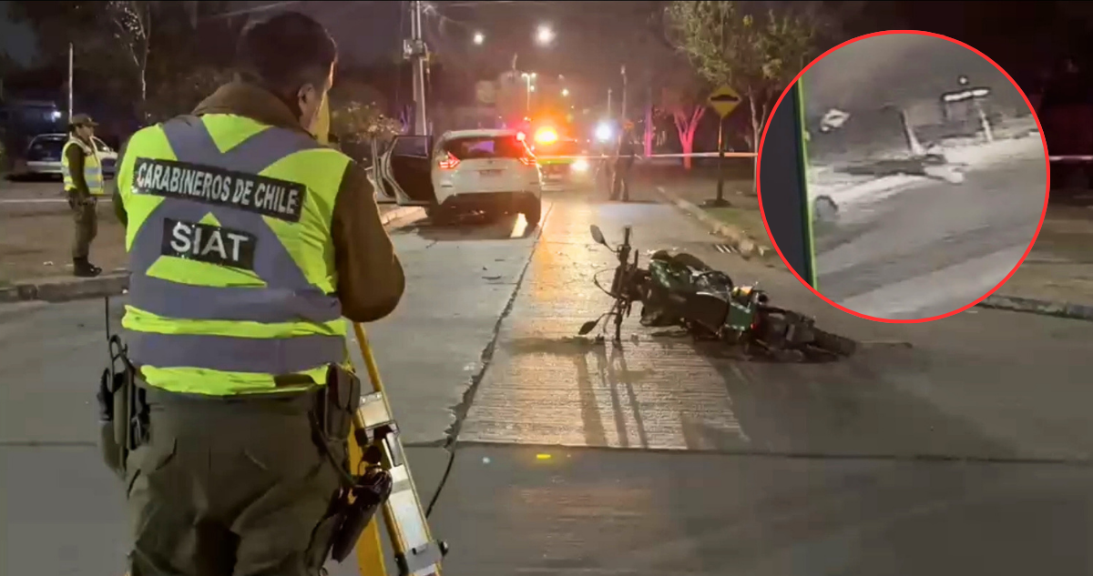 Carabinero en moto particular queda con diversas lesiones tras violenta colisión con SUV en La Granja