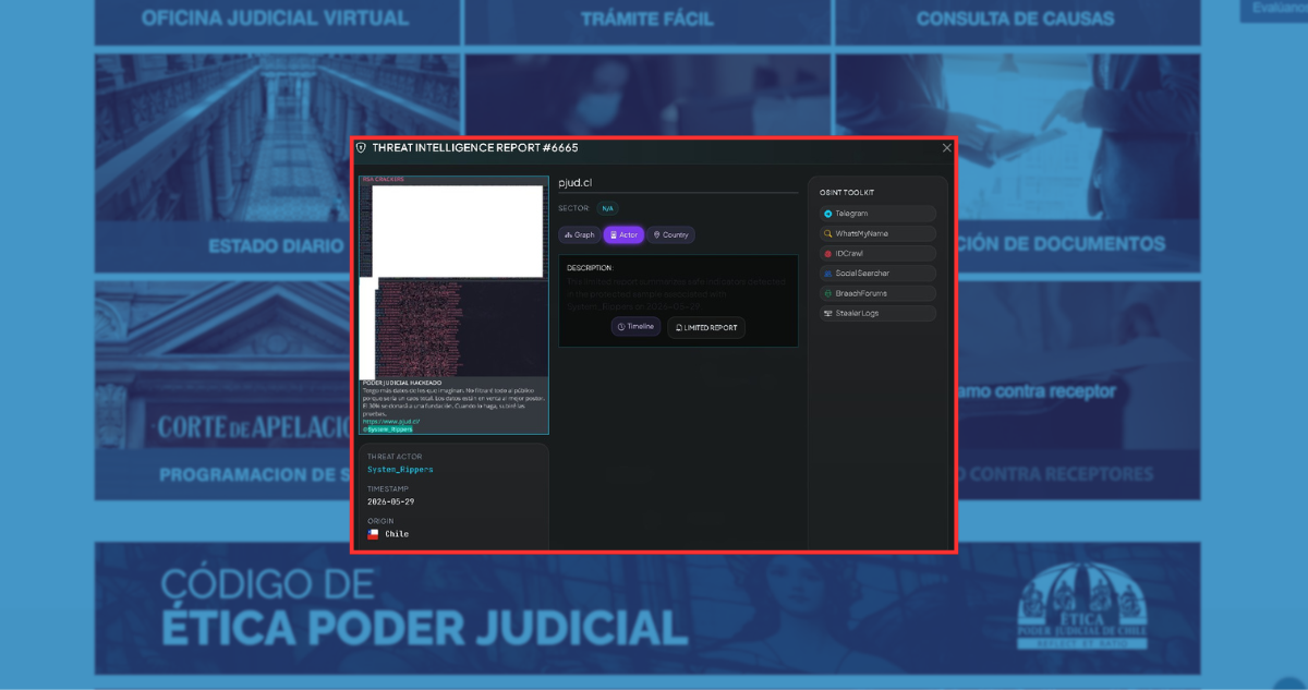 ANCI en alerta por presunto hackeo al Poder Judicial advertido por compañía internacional