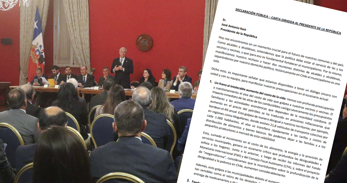 El detalle de la carta que entregaron alcaldes opositores a Kast con sus seis principales demandas