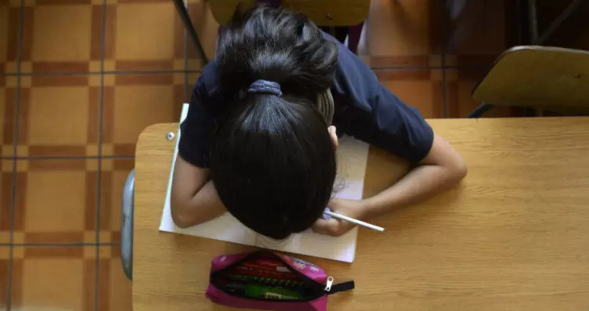 Niña estudiando