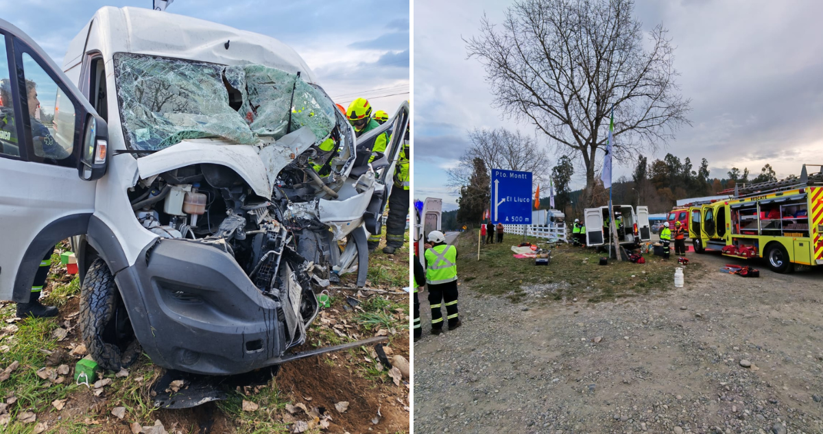 Fatal accidente en Ruta 5 Sur en Gorbea dejó un muerto y dos personas atrapadas en furgón siniestrado