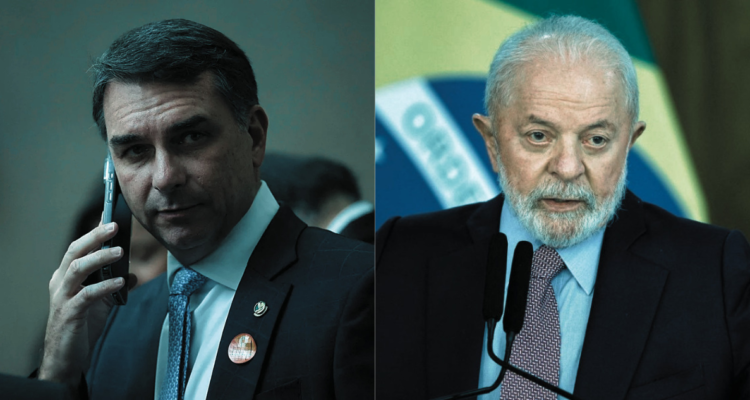 Flávio Bolsonaro y Lula da Silva