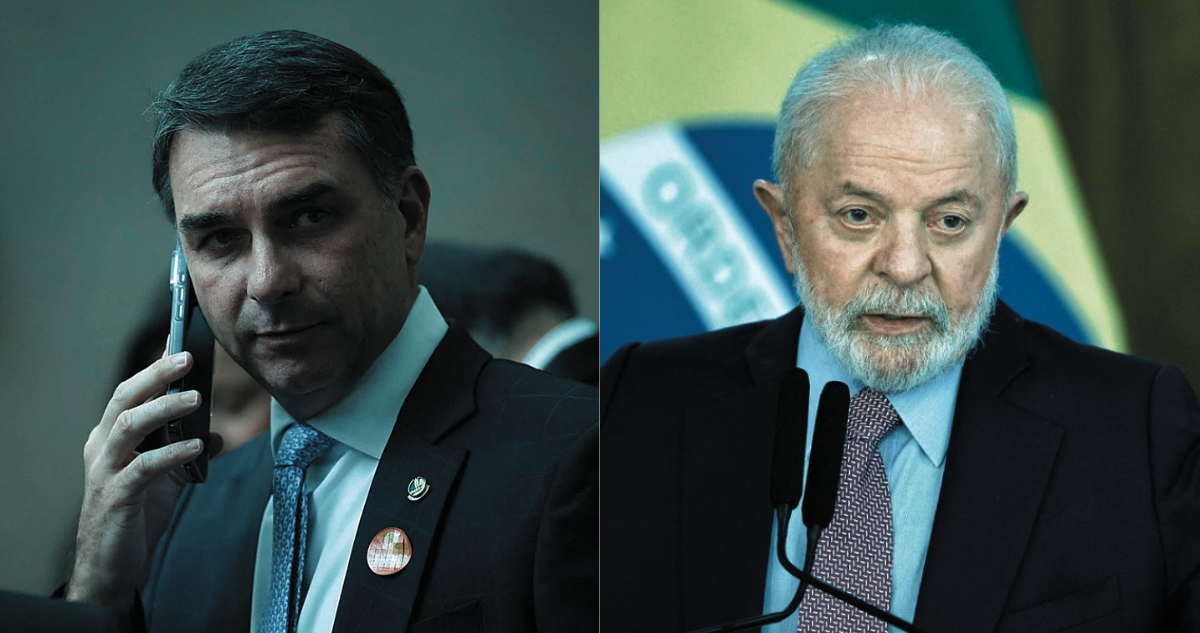 Flávio Bolsonaro y Lula da Silva