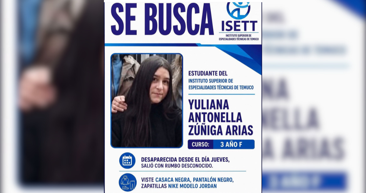 Buscan a adolescente de 16 años extraviada en Padre Las Casas: salió de su casa con rumbo desconocido