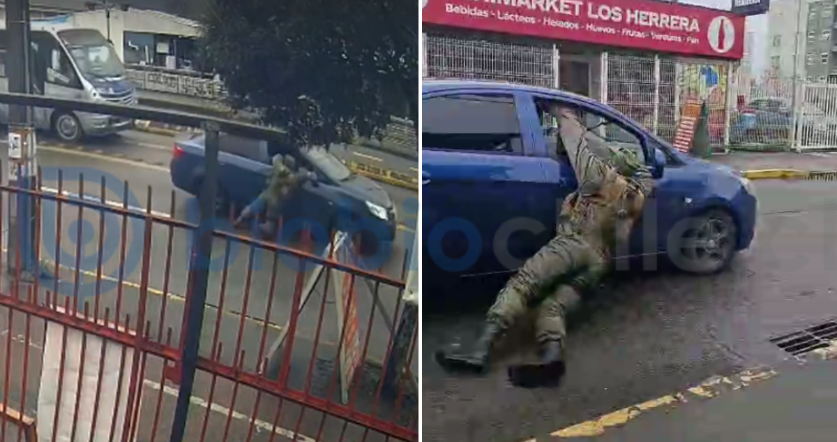 VIDEO | Carabinero fue arrastrado por vehículo en Chiguayante: colgó desde ventana por varios metros