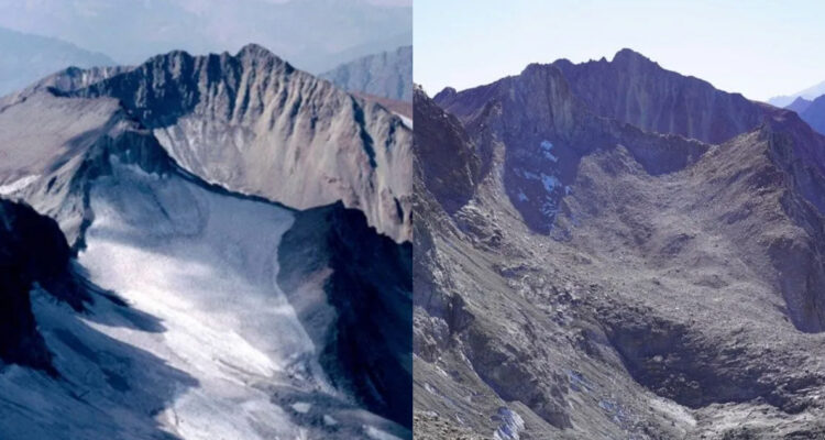 Foto del glaciar chileno en estado crítico