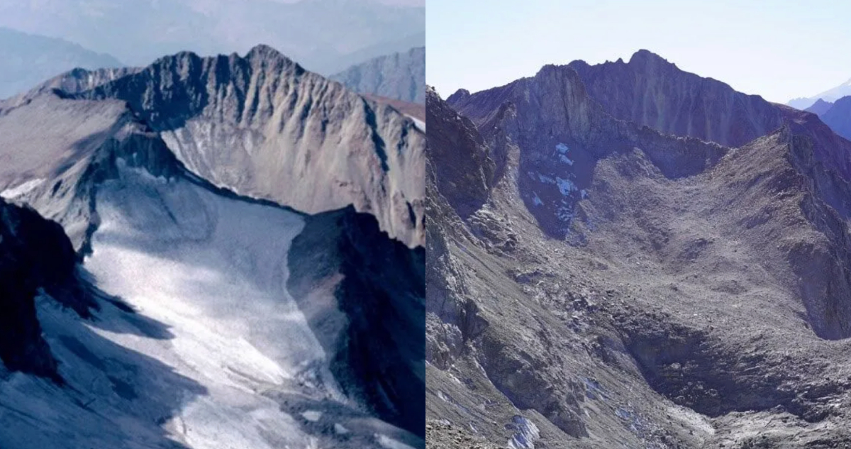 Foto del glaciar chileno en estado crítico