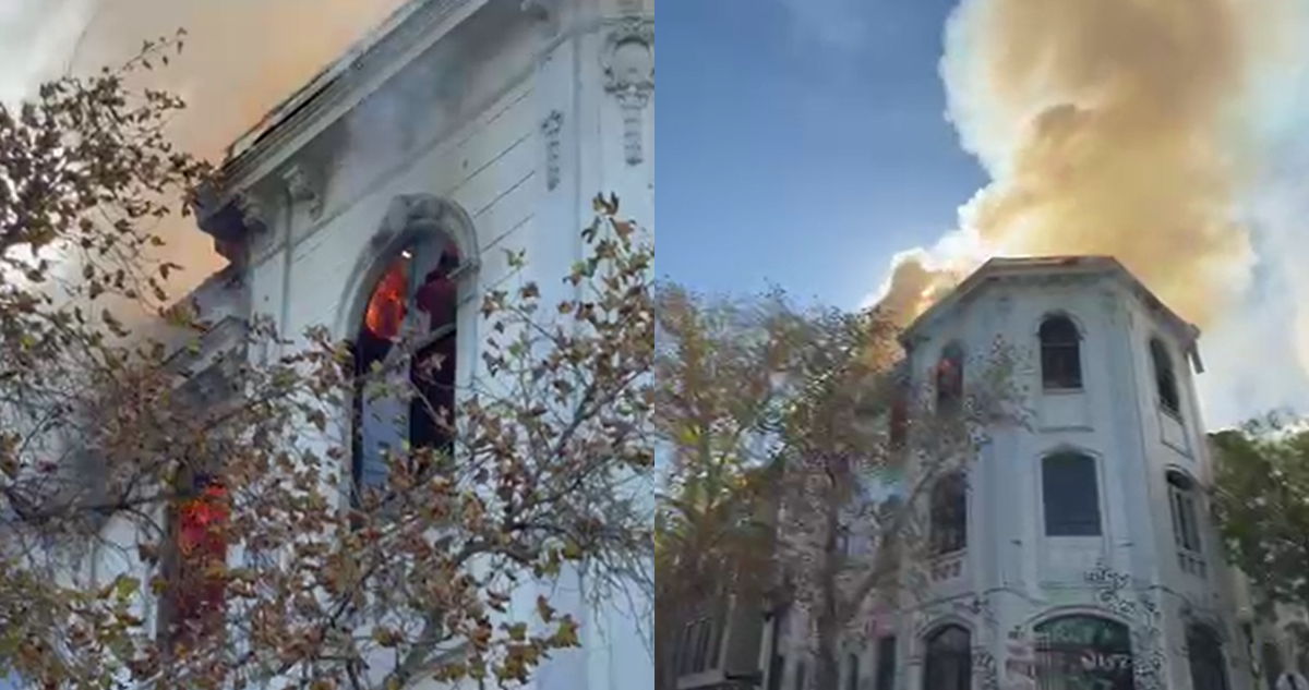 Incendio afecta a casona de barrio República en pleno centro de Santiago