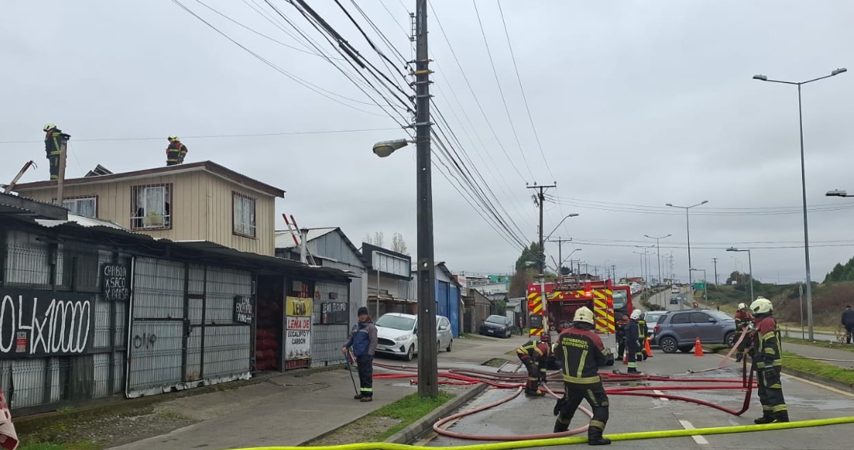 Incendio de viviendas en Puerto Montt