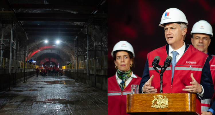 Kast encabeza encuentro de túneles de futura Línea 7 del Metro: registra cerca de un 40% de avance