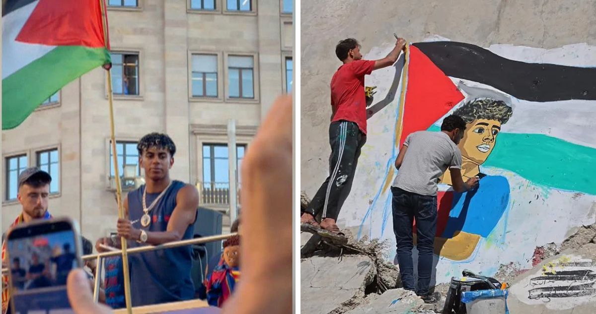 La bandera de Lamine Yamal no pasa desapercibida: Israel acusa provocación y en Gaza le dedican mural