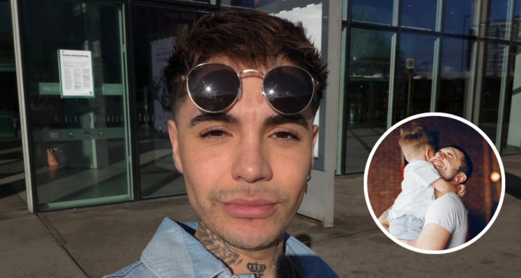 Leo Méndez Jr y en miniatura un padre con su hijo a modo de referencia