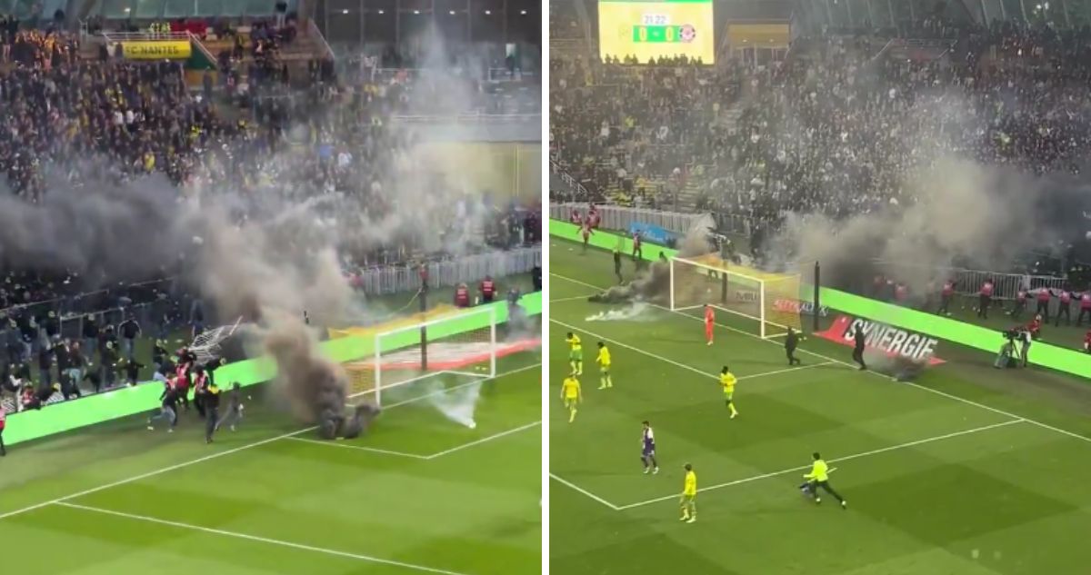 Barristas del Nantes invadieron la cancha y amedrentaron a sus jugadores.